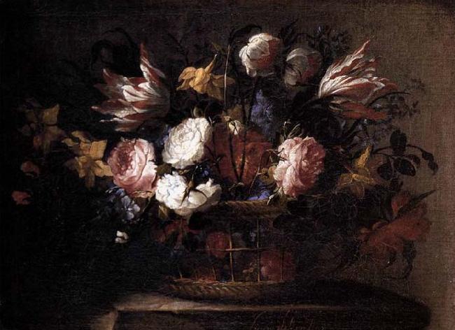 Arellano, Juan de Still-Life with a Basket of Flowers Sweden oil painting art